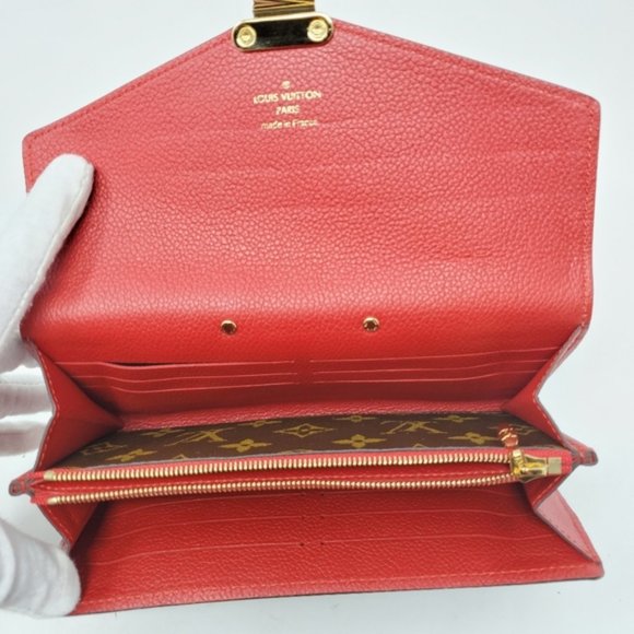 100% Auth Louis Vuitton Pallas Bifold Red Wallet - Picture 11 of 14